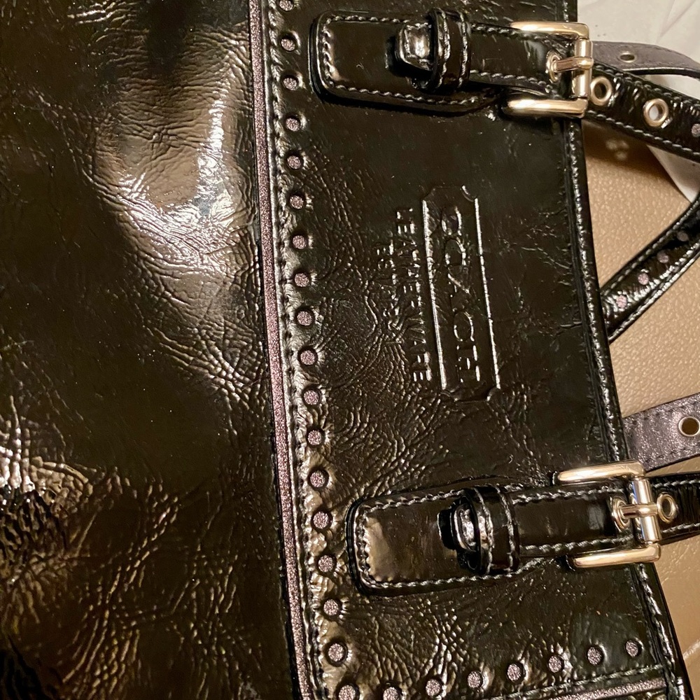 Coach Black Patent Leather Tote - Picture 9 of 9